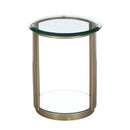 AICO Furniture Houston Chairside Table in Brushed Gold image