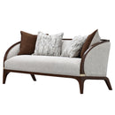 AICO Furniture Houston Loveseat Pebble in Walnut