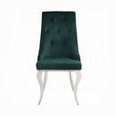 Dekel Green Fabric & Stainless Steel Side Chair