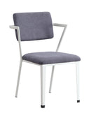 Cargo Gray Fabric & White Chair