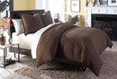 AICO Leigh 3-pc King Coverlet/Duvet Set in Cocoa