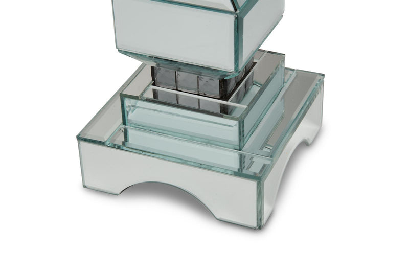 AICO Montreal 2-Tier Mirrored Candle Holder w/Crystal Accents (2/pack)