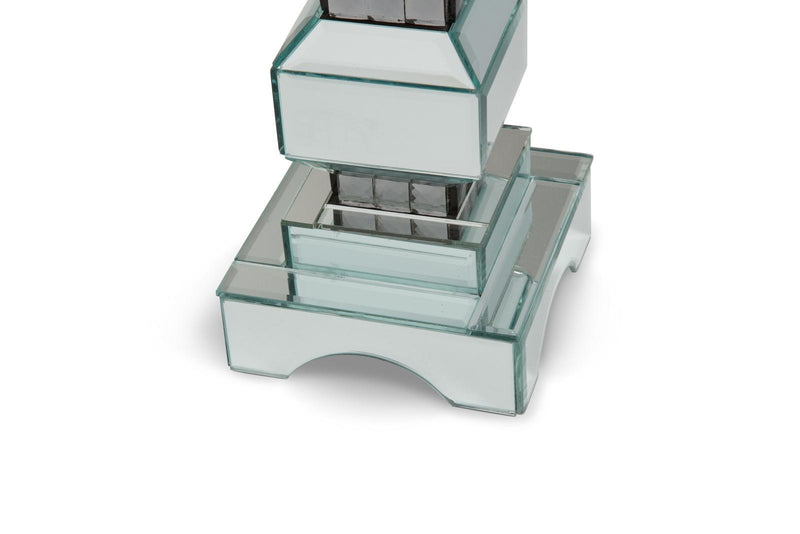 AICO Montreal 4-Tier Mirrored Candle Holder w/Crystal Accents (2/pack)
