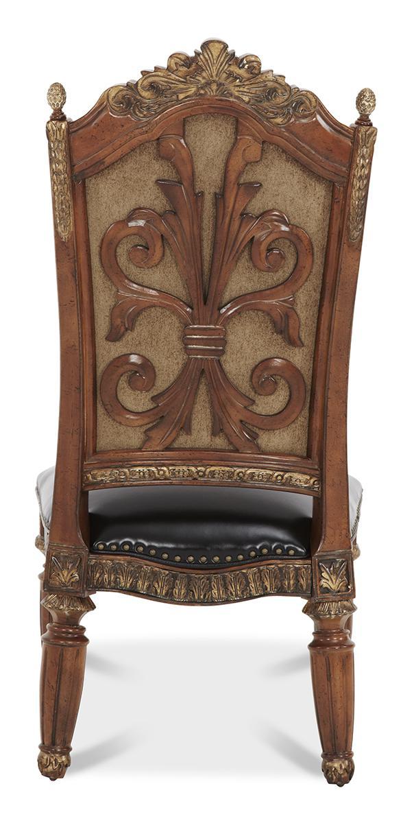 AICO Villa Valencia Side Chair in Classic Chestnut (Set of 2)
