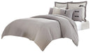 Fusion 7-pc Queen Duvet Set in Gray