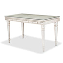 Glimmering Heights 2pc Writing Desk w/Glass Top in Ivory