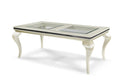 Hollywood Swank Leg Dining Table in Pearl Caviar