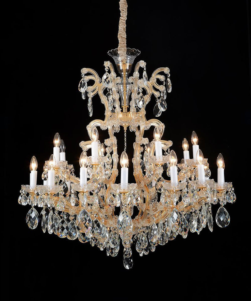 Lighting La Scala 25 Light Chandelier in Cognac and Gold