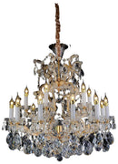 Lighting San Carlo 19 Light Chandelier in Clear and Gold
