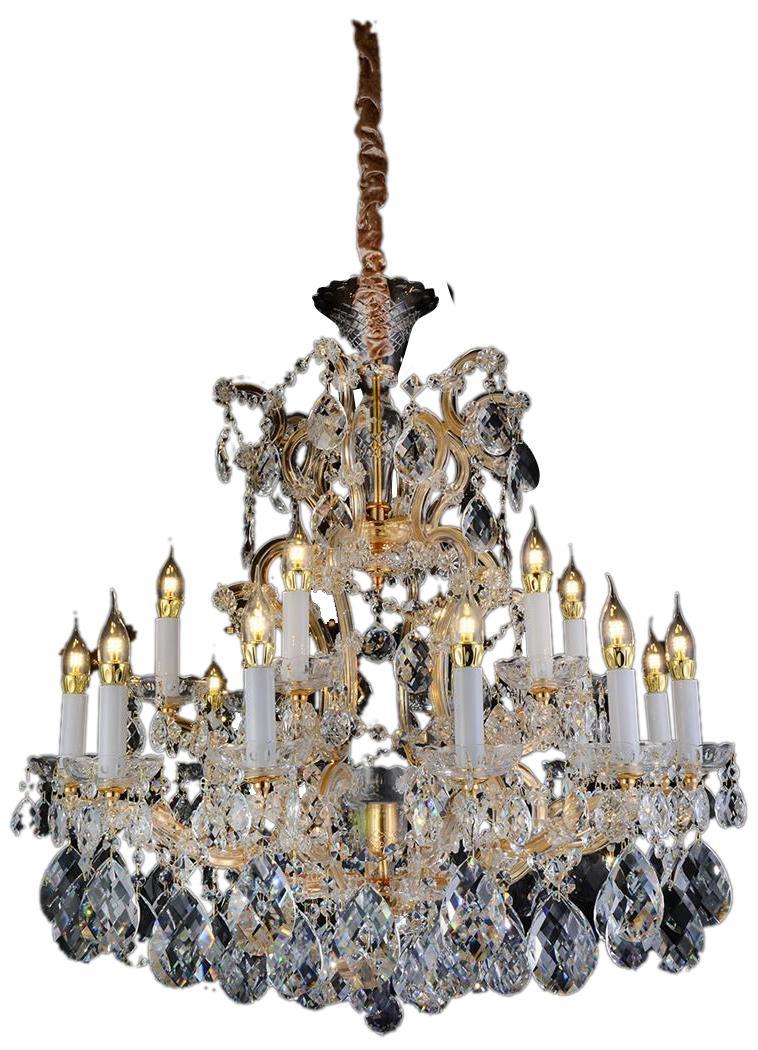 Lighting San Carlo 19 Light Chandelier in Clear and Gold
