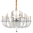 Lighting San Marco 21 Light Chandelier in Opalescent and Chrome