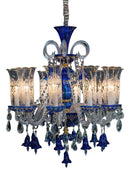 Lighting Winter Palace 10 Light Chandelier in Blue, Clear and Gold