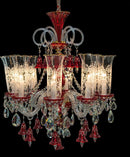 Lighting Winter Palace 8 Light Chandelier in Red, Clear and Gold
