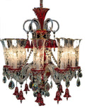 Lighting Winter Palace 8 Light Chandelier in Red, Clear and Gold
