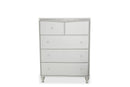 Melrose Plaza Upholstered Five Drawer Chest in Dove