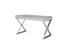 Melrose Plaza Writing Desk with Glass Top in Dove 9019277-217-118