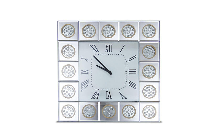 Montreal Square Wall Clock w/Crystal Accents