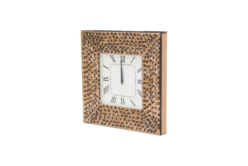 Montreal Square Wall Clock w/Crystal Accents