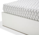 State St California King Upholstered Panel Bed in Glossy White