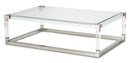 State St Rectangular Cocktail Table in Stainless Steel