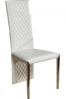 State St Short Side Chair in Glossy White (Set of 2)