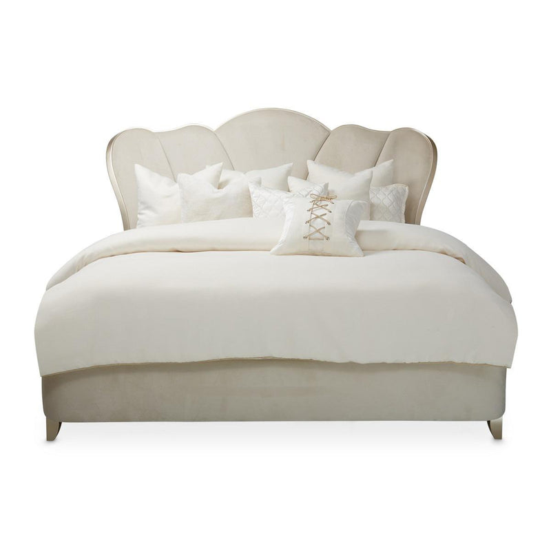 Villa Cherie California King Channel Tufted Upholstered Bed in Caramel