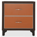 21 Cosmopolitan 2 Drawer Nightstand in Orange/Umber