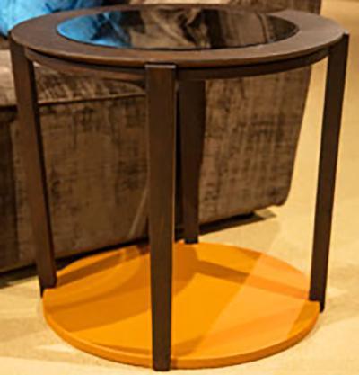 21 Cosmopolitan Round End Table in Umber/Orange