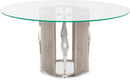 Camden Court Round 60" Glass Dining Table in Pearl