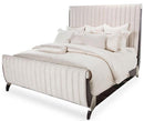 Paris Chic Eastern King Channel Tufted Sleigh Bed in Espresso