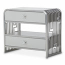 Roxbury Park 2 Drawer Nightstand in Stainless Steel