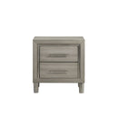 Lennox 2 Drawer Nightstand-Gray