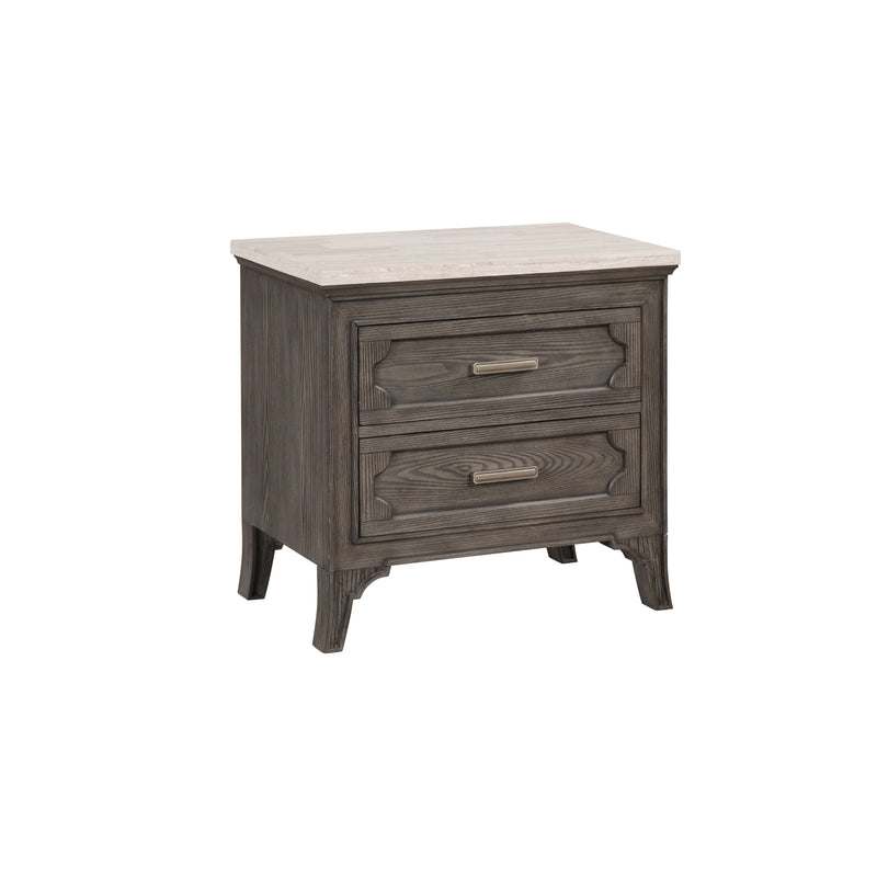 Lisbon Marble Top Nightstand-Gray