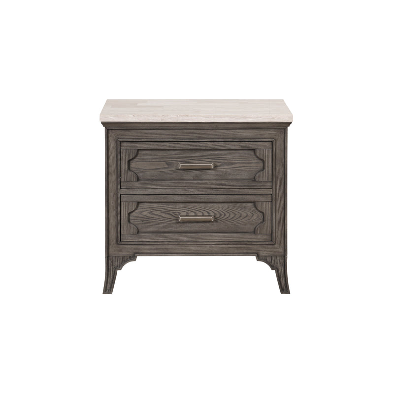 Lisbon Marble Top Nightstand-Gray