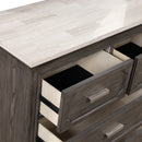Lisbon Marble Top Dresser-Gray
