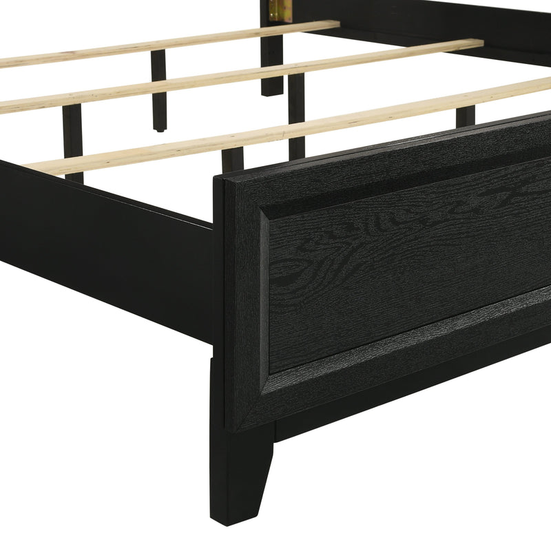 Obsidian 6/6-6/0 Ek/Wk Headboard, Footboard & Slats-Black