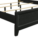 Obsidian 5/0 Q Headboard, Footboard & Slats-Black