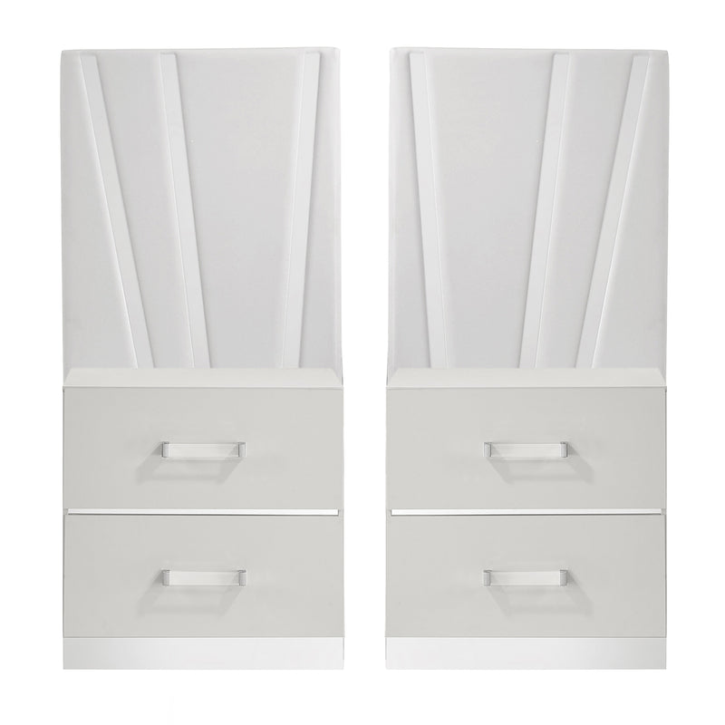 Europa Nightstand Panels, Set Of 2 - White