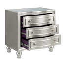 Reflections Nightstand W/Mirrored Top-Silver
