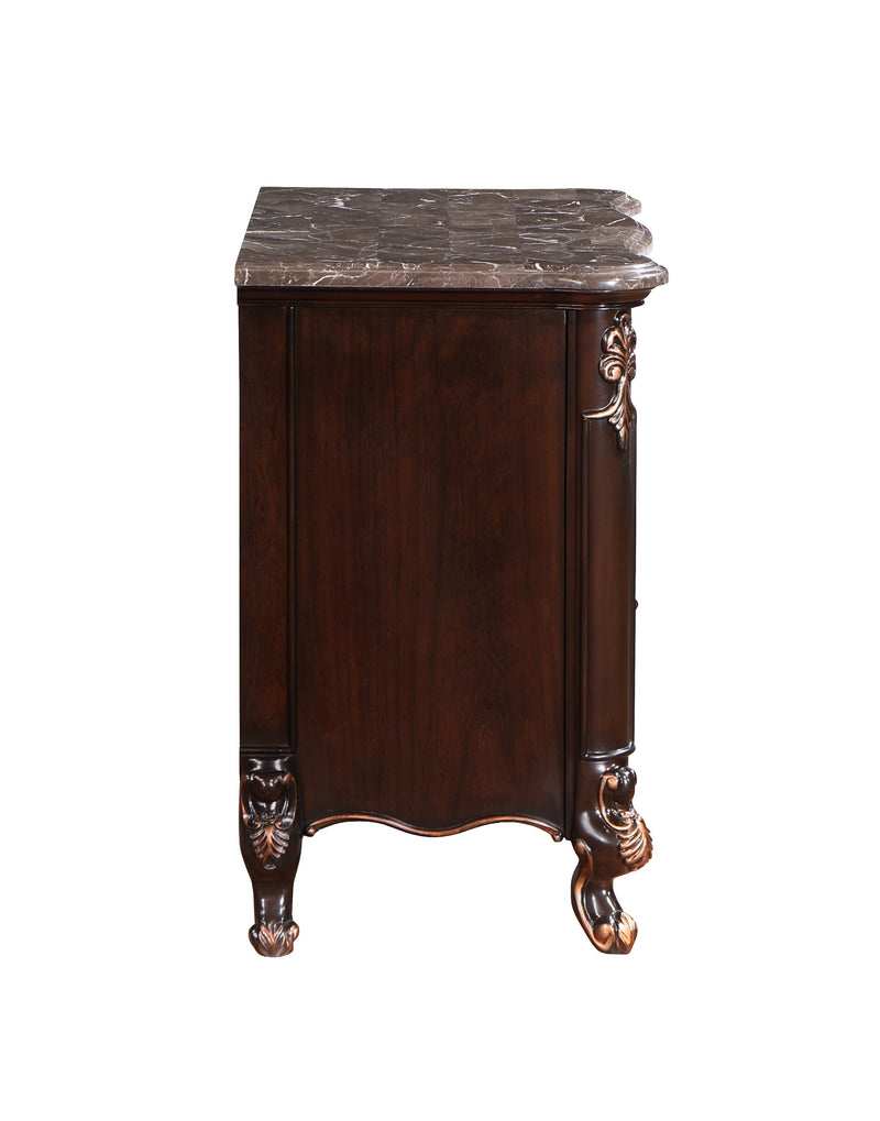 Constantine Nightstand W/Marble Top-Cherry