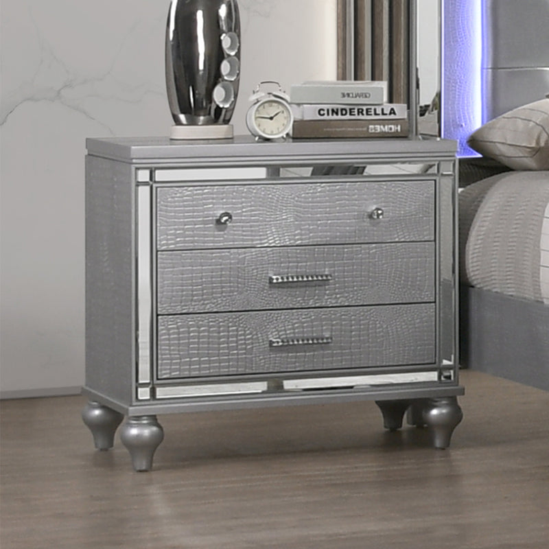 Valentino Nightstand-Silver