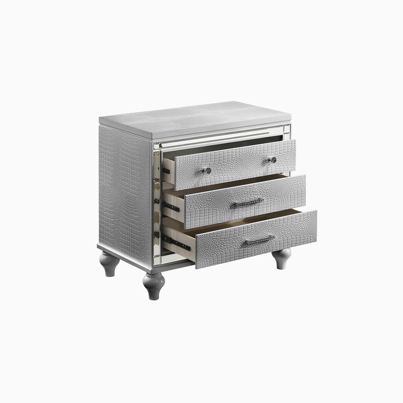 Valentino Nightstand-Silver