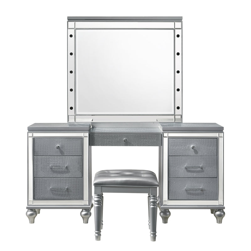 Valentino Dressing Table Mirror (Bulbs Not Included)-Silver