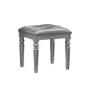 Valentino Dressing Table Stool-Silver