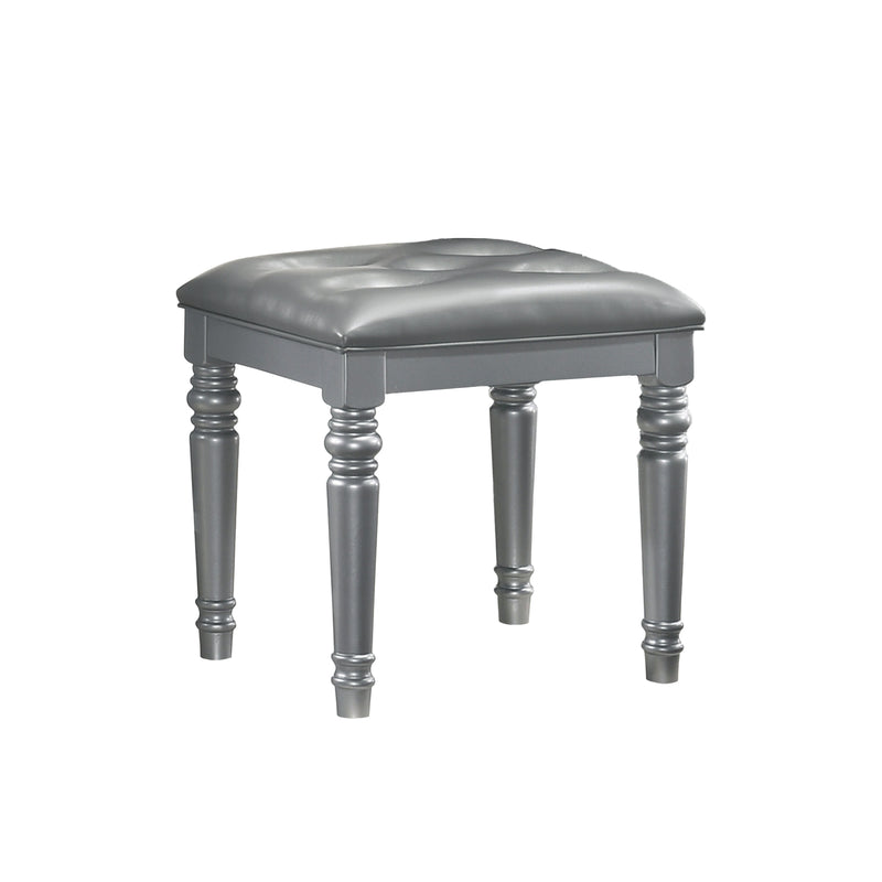 Valentino Dressing Table Stool-Silver
