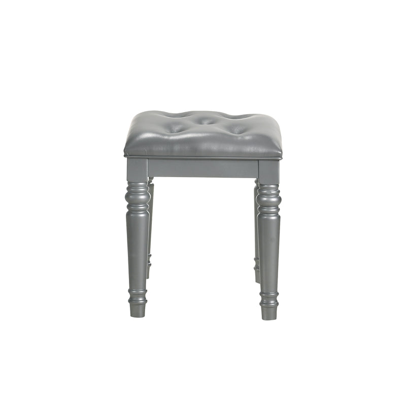 Valentino Dressing Table Stool-Silver