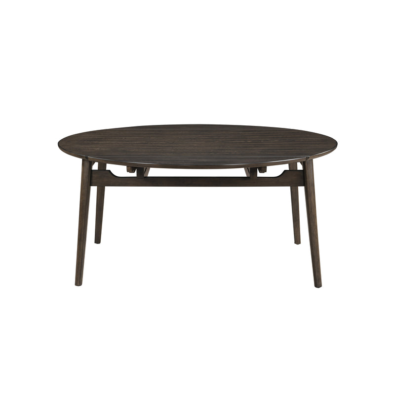 Rex 65" Round Table With Self Storing Leaves-Walnut