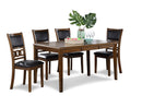 Gia 5 Pc 60" Dining Table & 4 Chairs-Brown