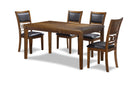 Gia 5 Pc 60" Dining Table & 4 Chairs-Brown