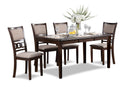 Gia 5 Pc 60" Dining Table & 4 Chairs-Cherry